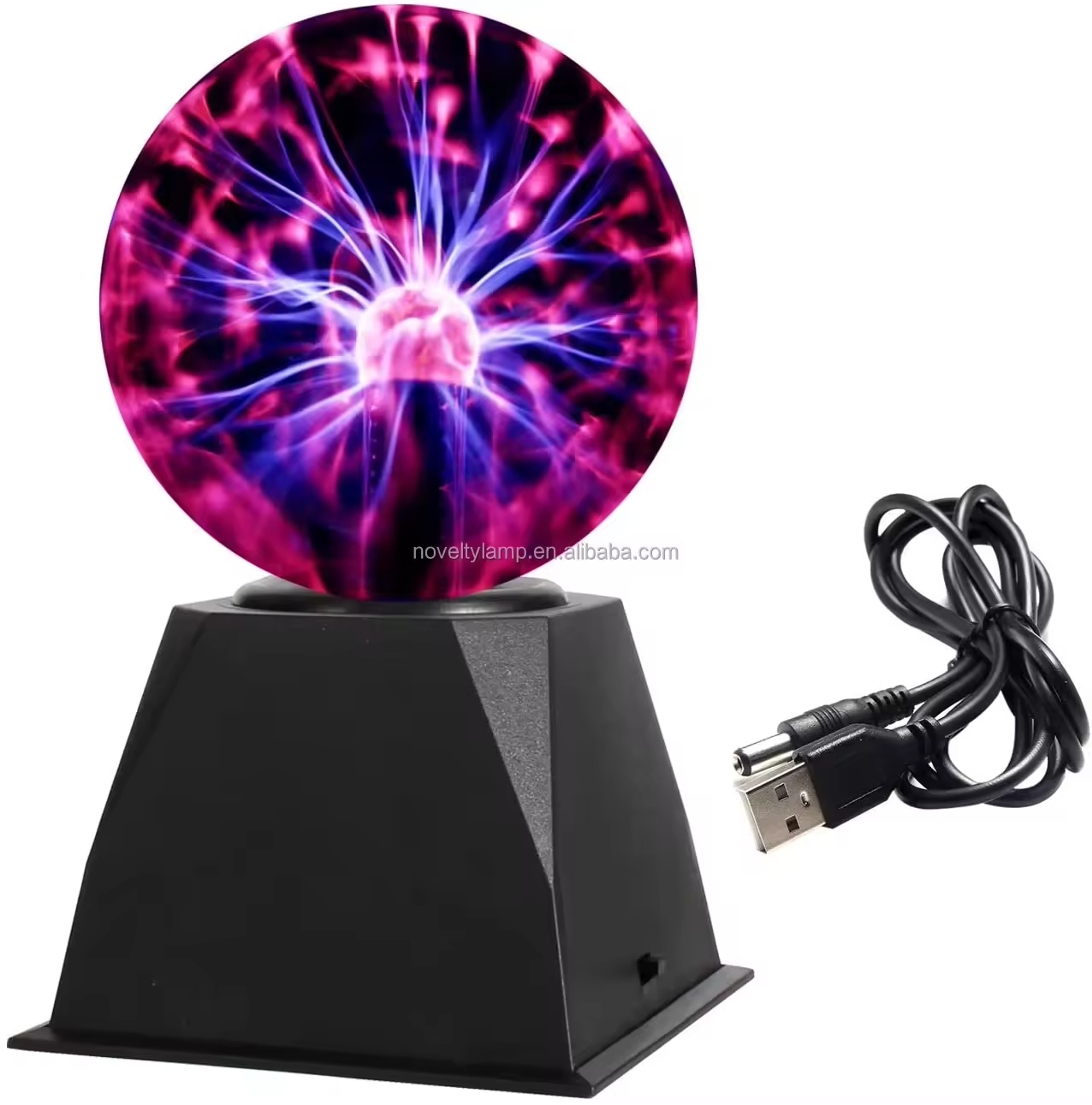 Unique Plasma Ball Glass: Glowing plasma streams respond to touch, offering an immersive, eye-catching visual experience for any space.